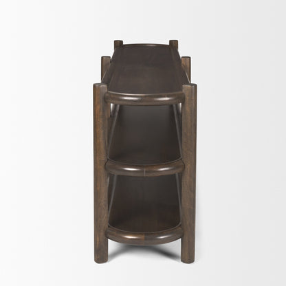 Mercana Romi Three Shelves Wooden Console Table
