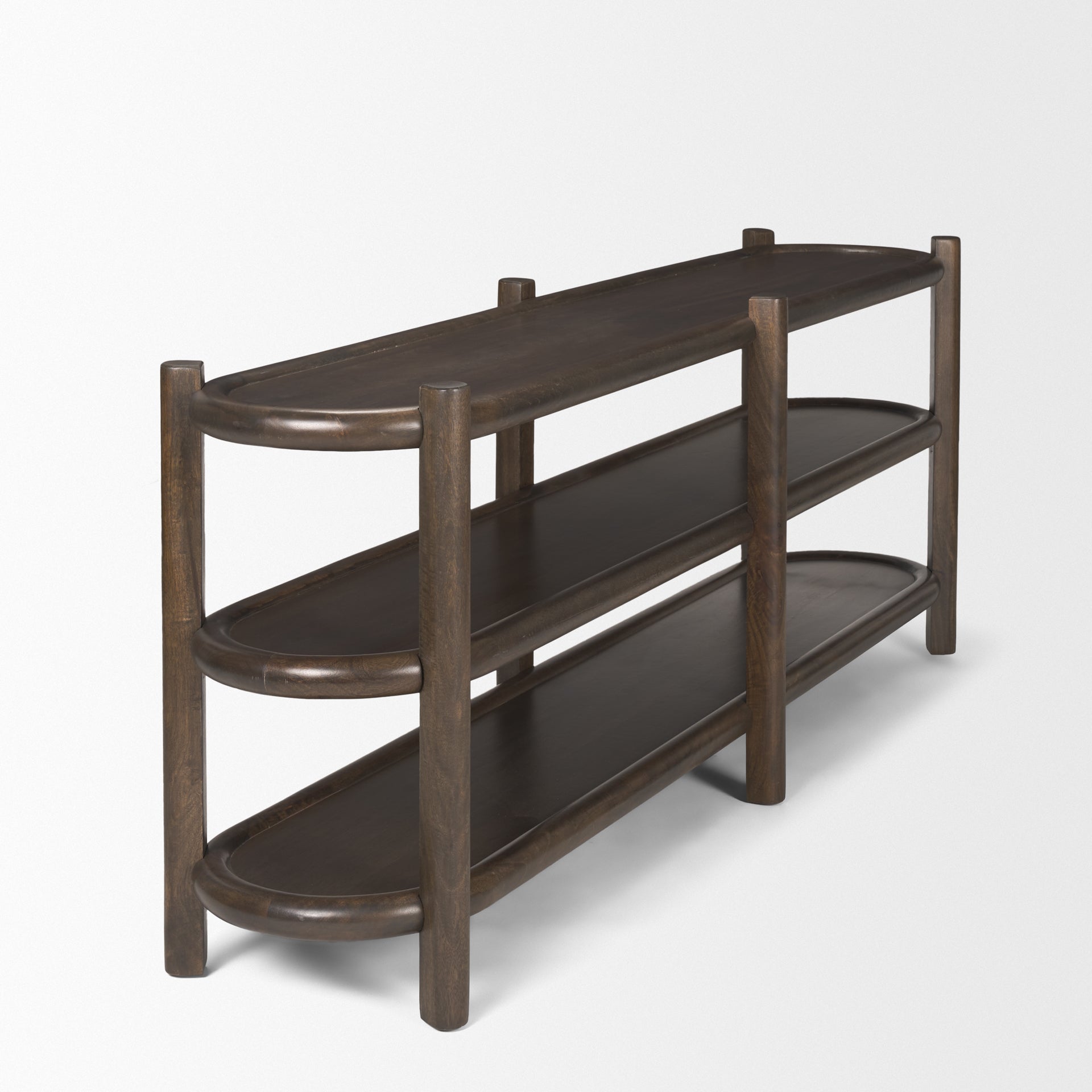 Mercana Romi Three Shelves Wooden Console Table