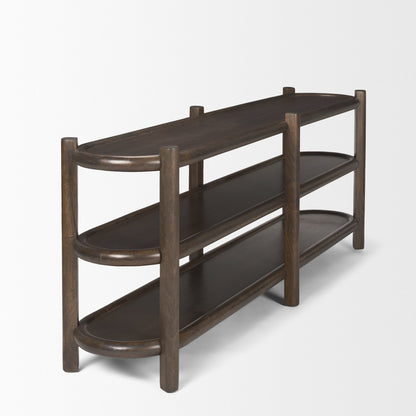 Mercana Romi Three Shelves Wooden Console Table