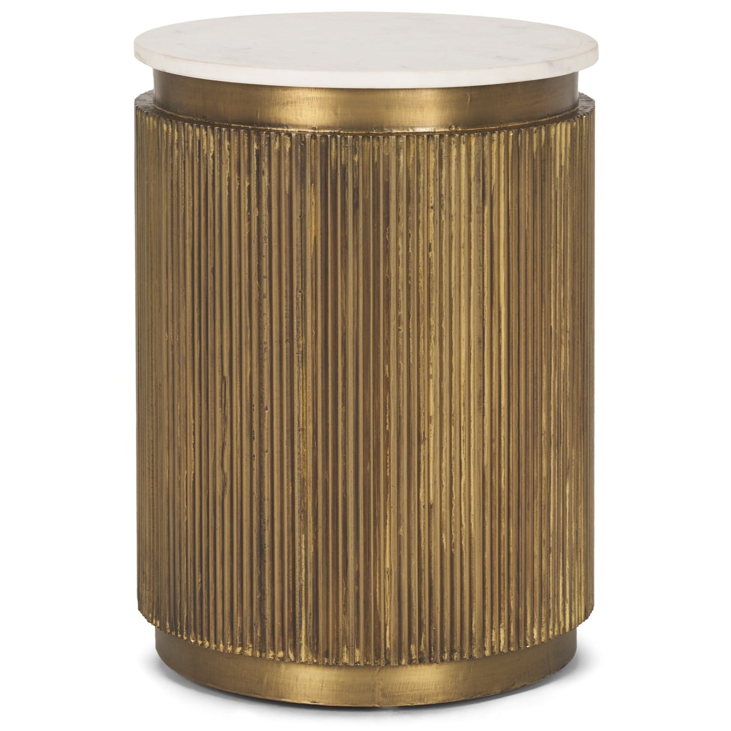 Mercana Satima White Marble Top Accent Table