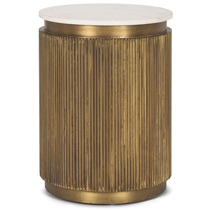 Mercana Satima White Marble Top Accent Table