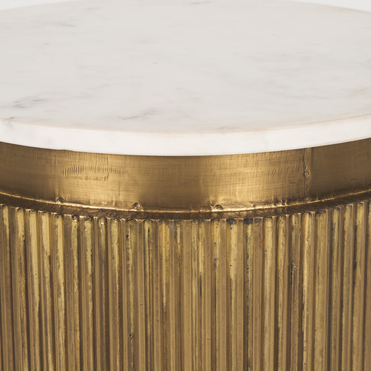 Mercana Satima White Marble Top Accent Table