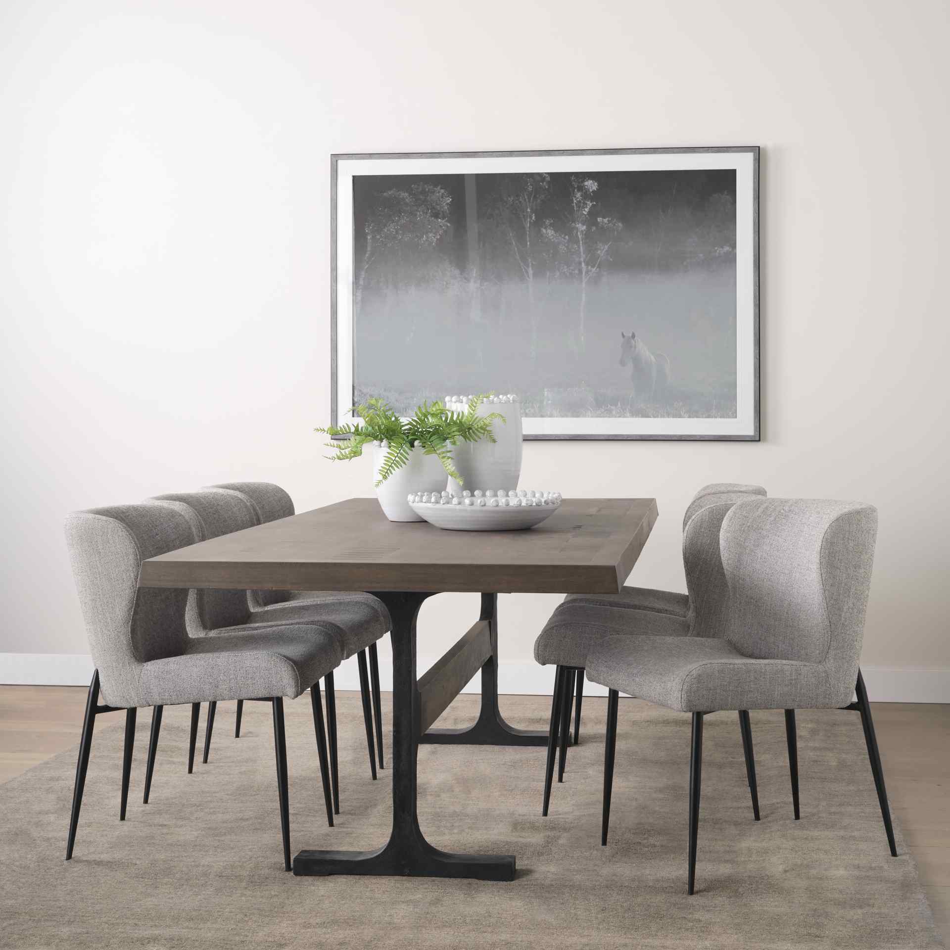 Mercana Hartt Grey Fabric Dining Chair (Set of 2)