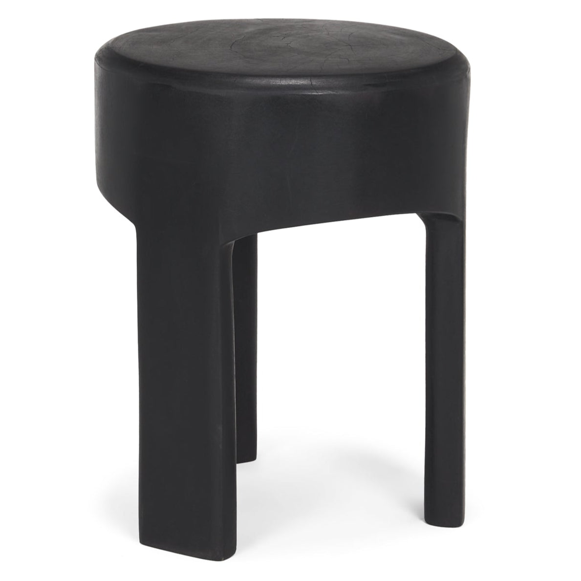 Riya Solid Black Wooden Stool