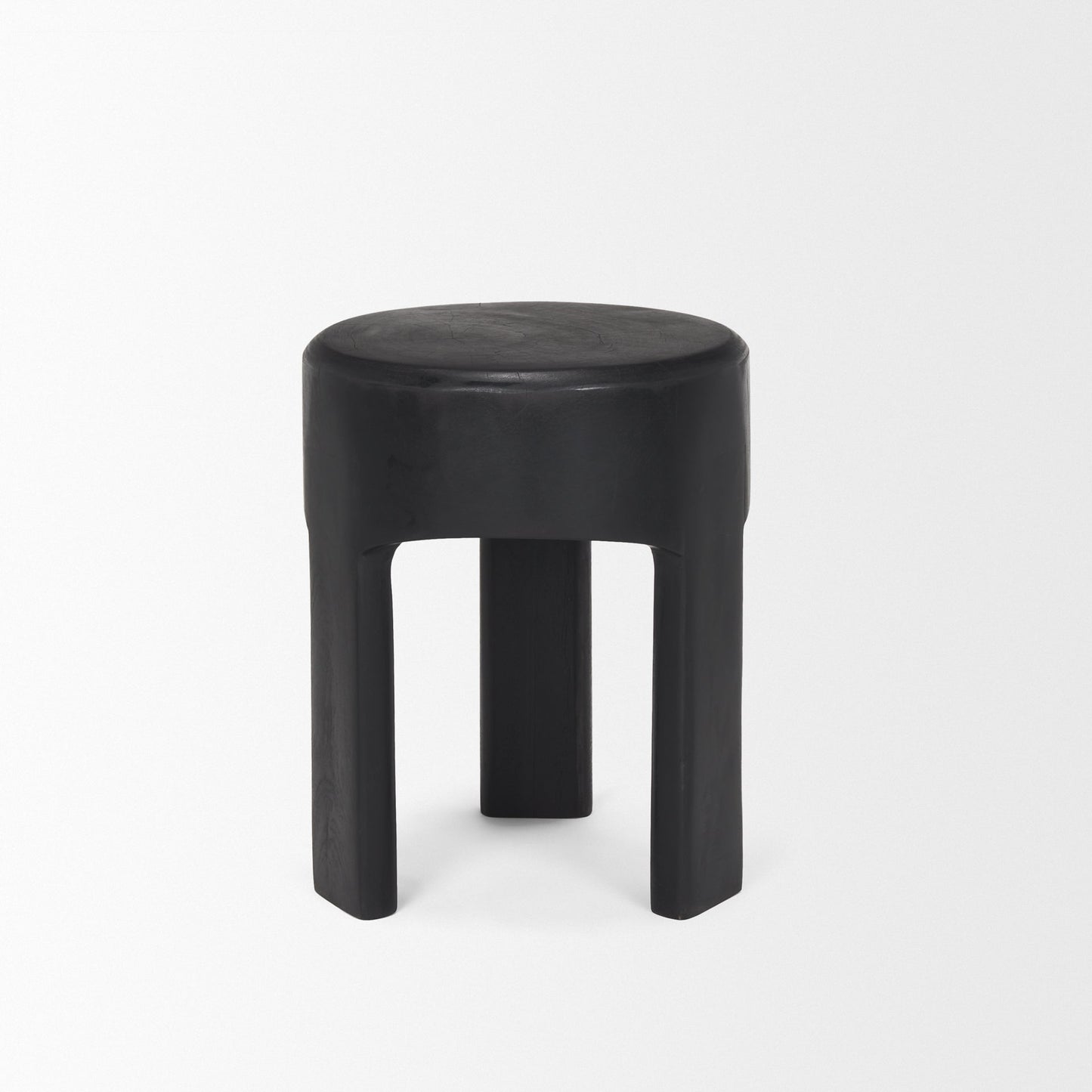 Riya Solid Black Wooden Stool
