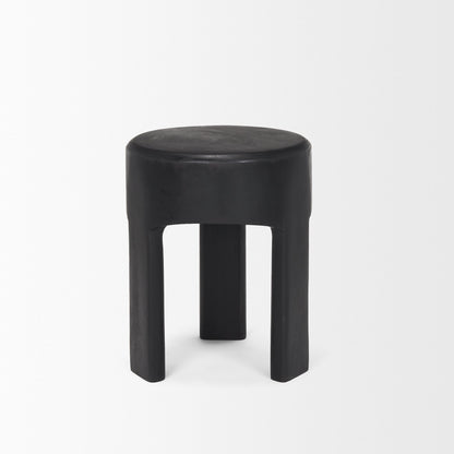 Riya Solid Black Wooden Stool
