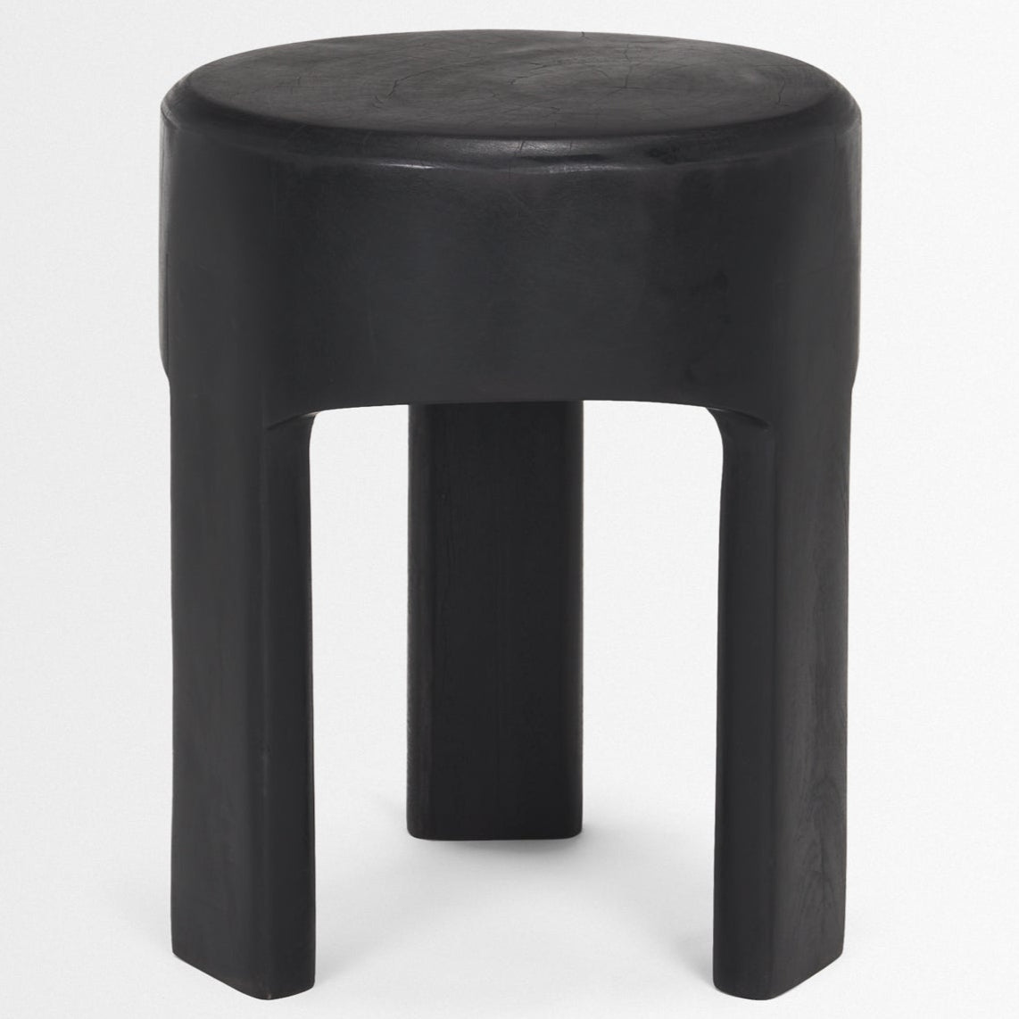 Riya Solid Black Wooden Stool