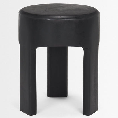 Riya Solid Black Wooden Stool