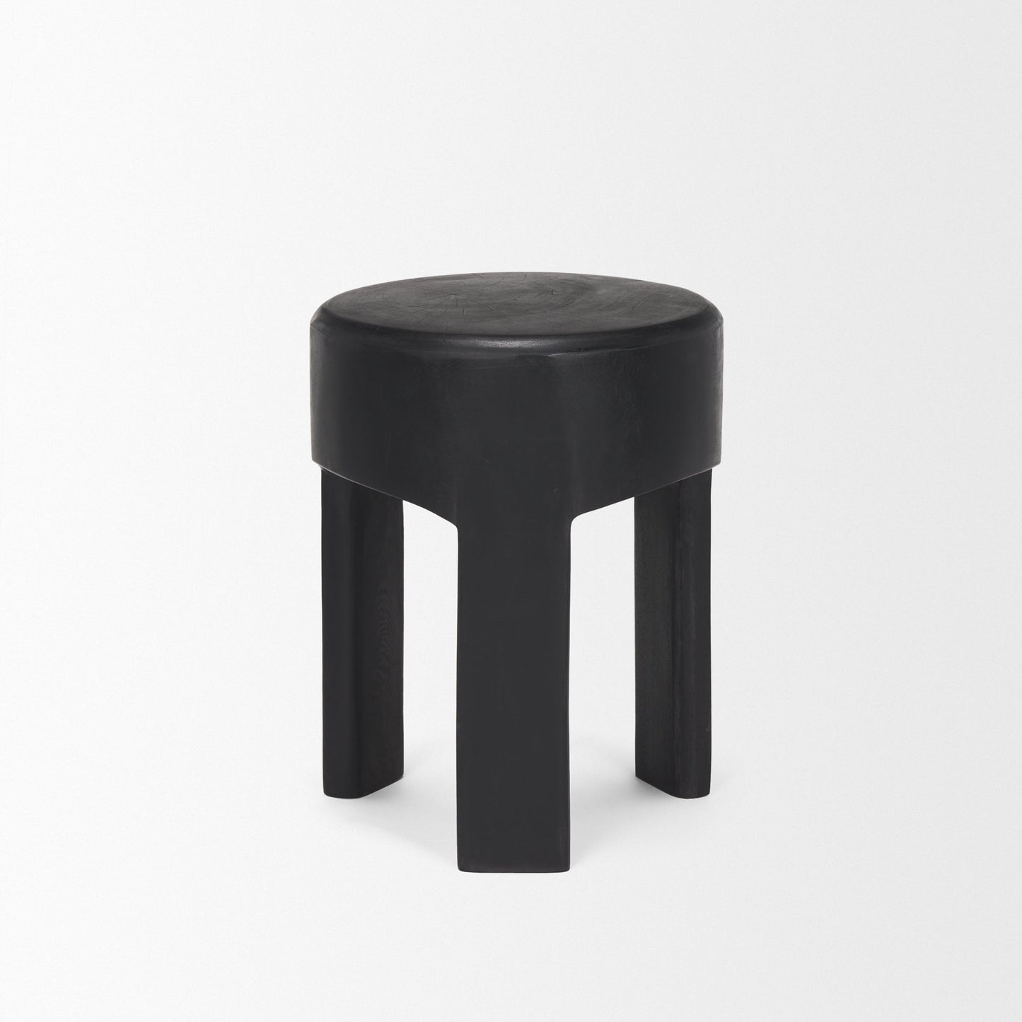 Riya Solid Black Wooden Stool