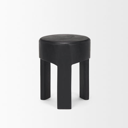 Riya Solid Black Wooden Stool