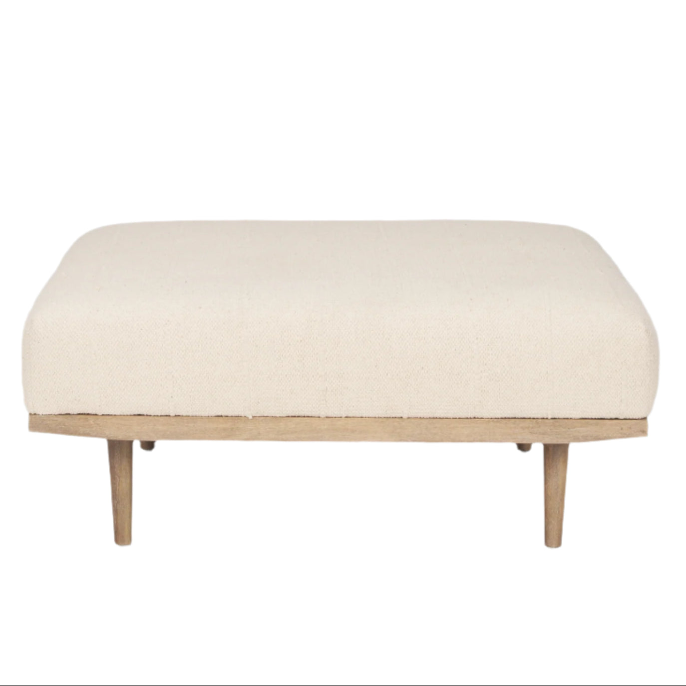 Shae Oatmeal Fabric Square Ottoman