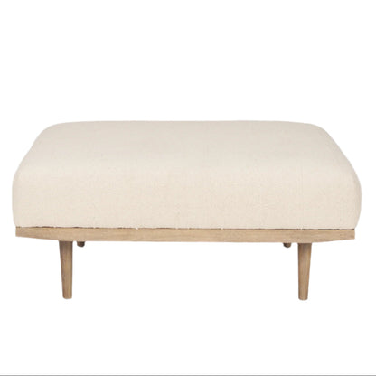 Shae Oatmeal Fabric Square Ottoman