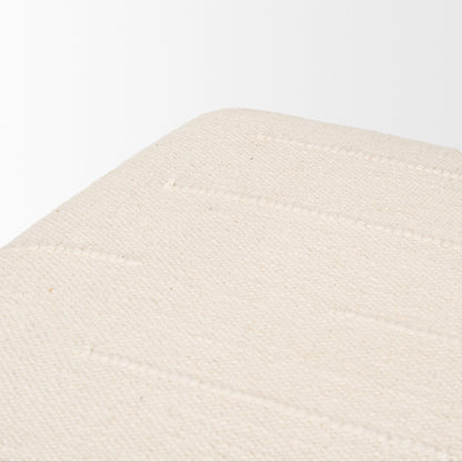 Shae Oatmeal Fabric Square Ottoman