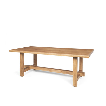 Suke Natural Wooden Trestle Dining Table