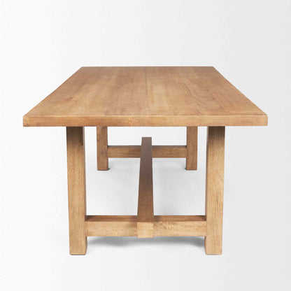 Suke Natural Wooden Trestle Dining Table