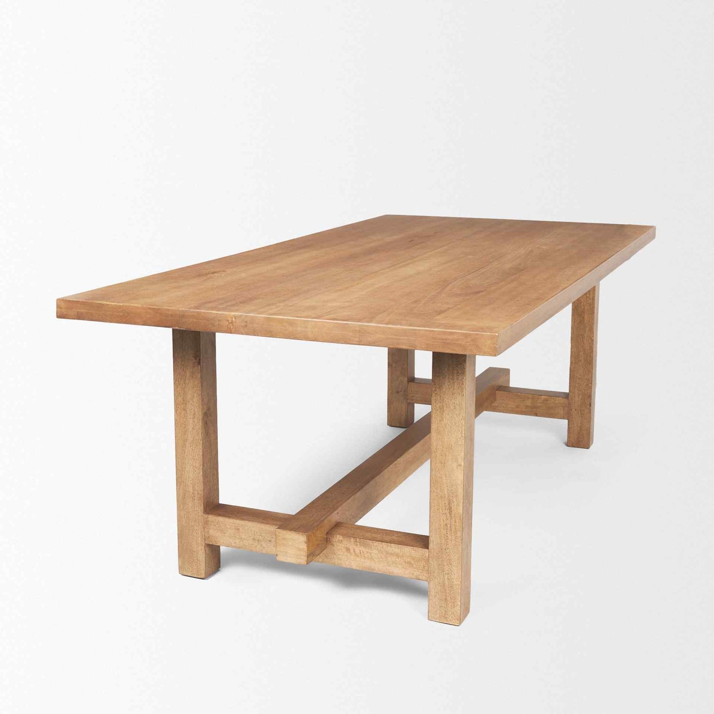 Suke Natural Wooden Trestle Dining Table