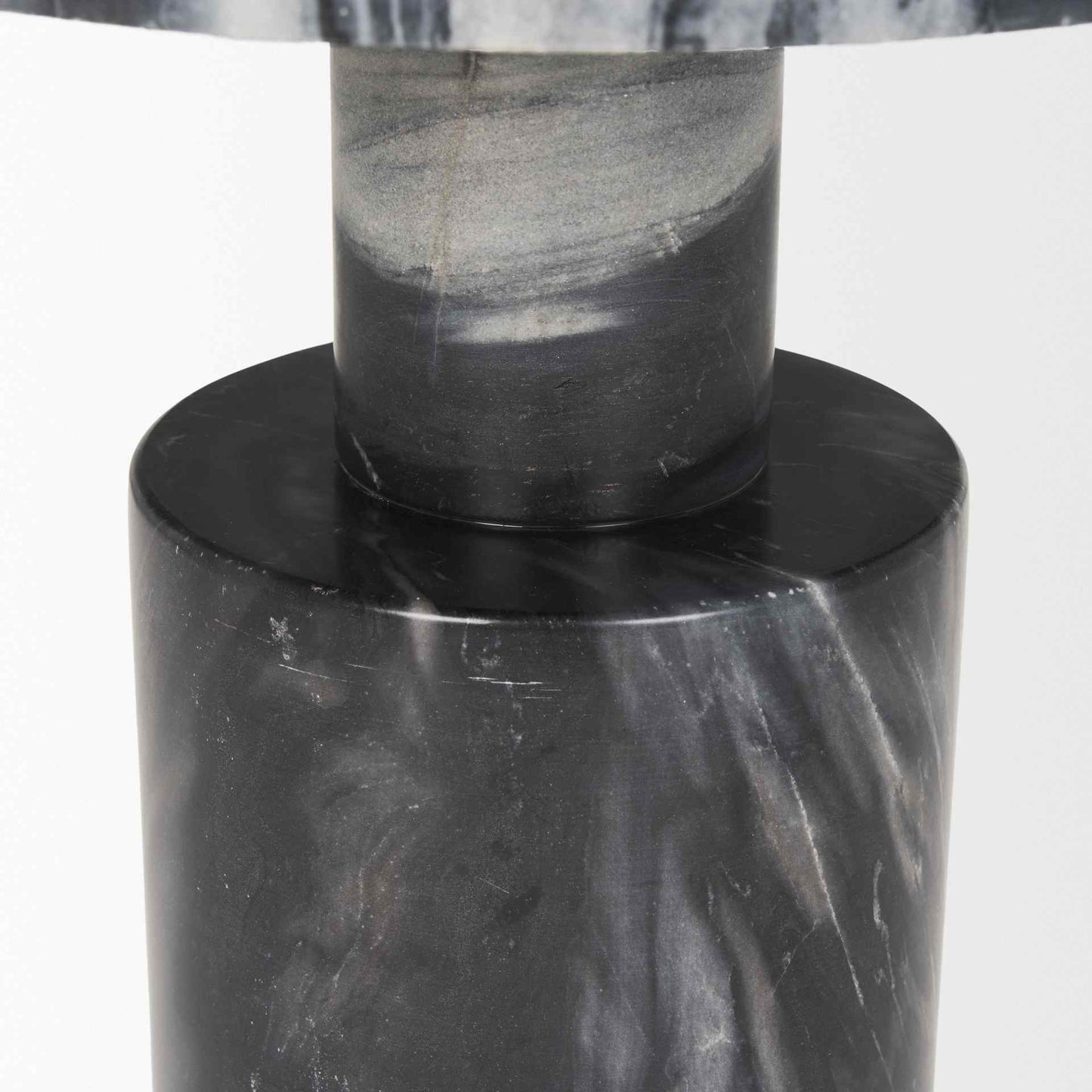 Mercana Taite Black Marble Pedestal Accent Table