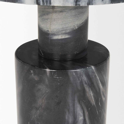 Mercana Taite Black Marble Pedestal Accent Table