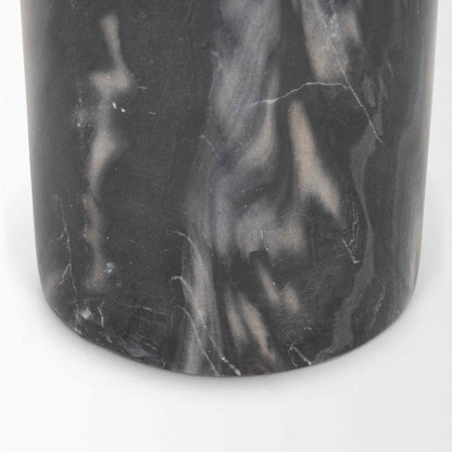 Mercana Taite Black Marble Pedestal Accent Table
