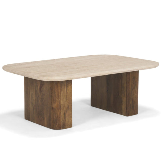 Mercana Symona Travertine Top Coffee Table