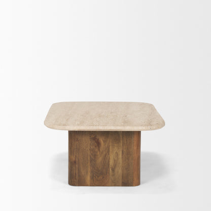 Symona Travertine Top Coffee Table