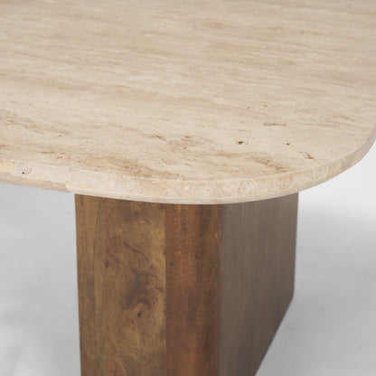 Symona Travertine Top Coffee Table