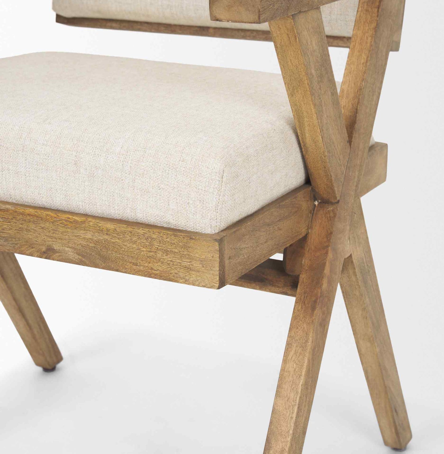 Mercana Topanga Cream Fabric Dining Chair (Set of 2)