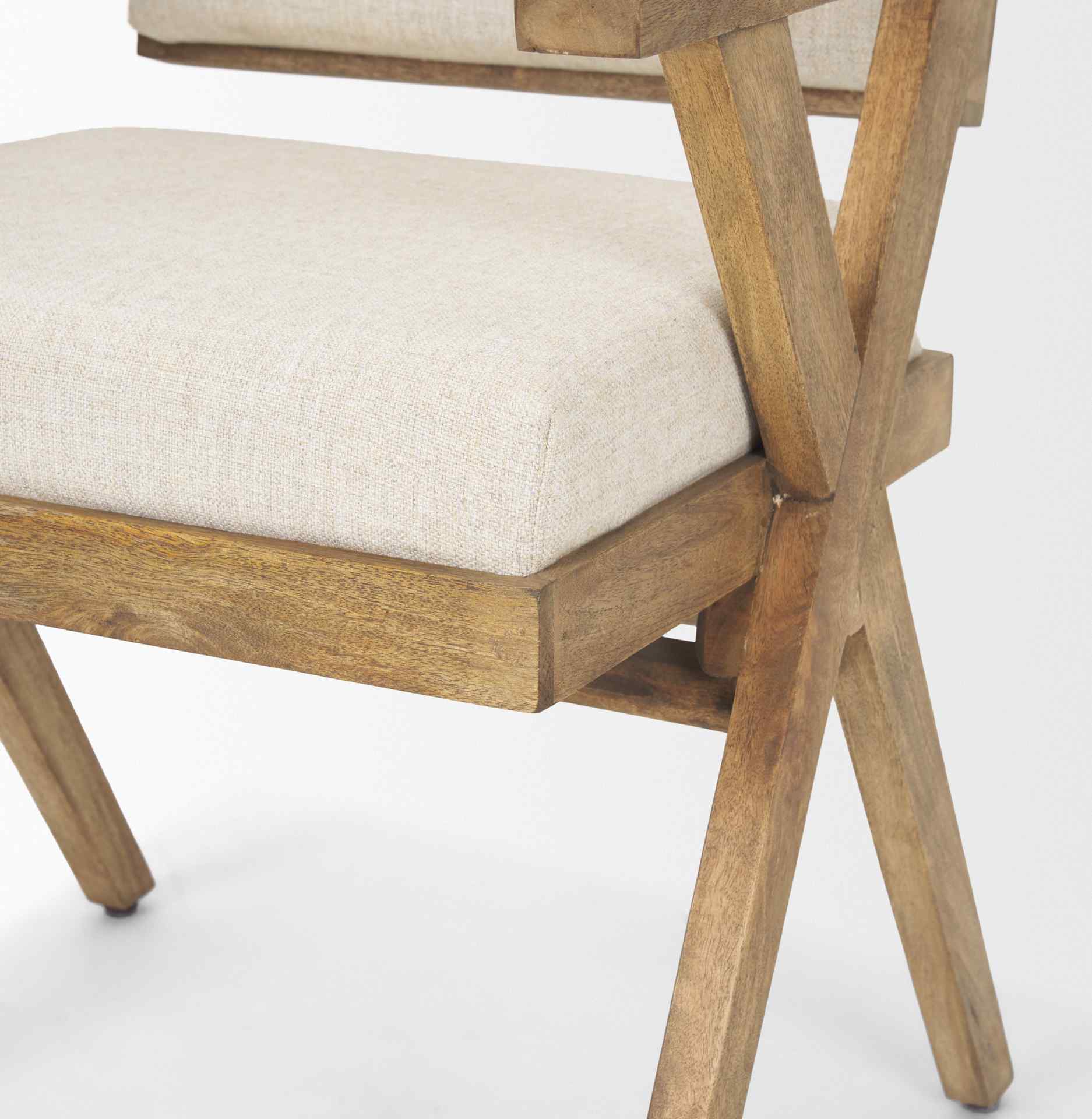 Mercana Topanga Cream Fabric Dining Chair (Set of 2)