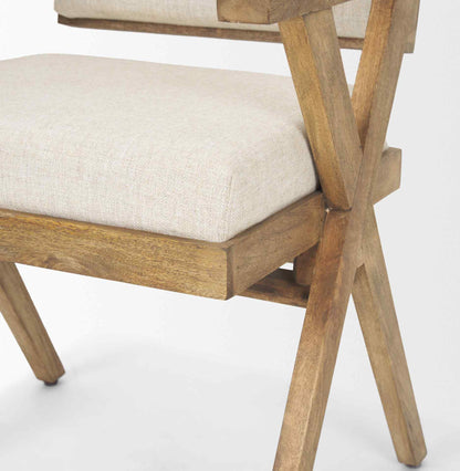Mercana Topanga Cream Fabric Dining Chair (Set of 2)