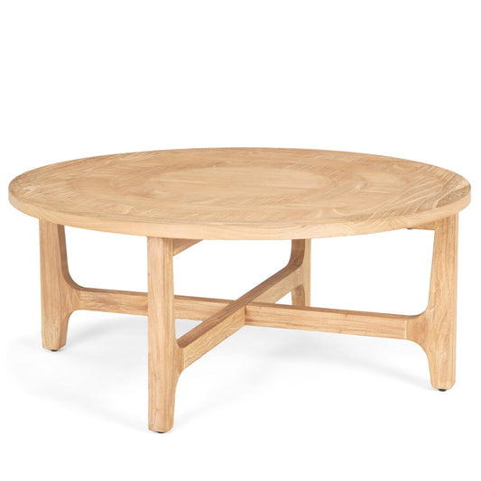 Mercana Taylin Light Brown Wood Round Coffee Table