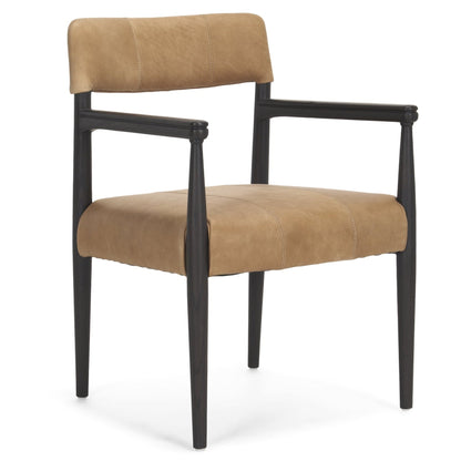 Mercana Toni Chestnut Leather Dining Chair (Set of 2)