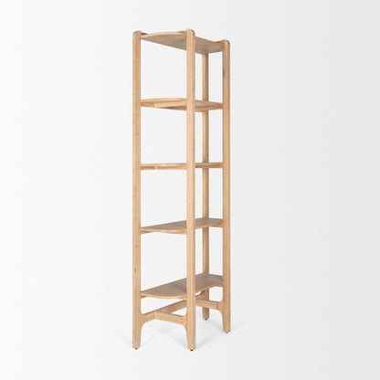 Taylin Light Brown Solid Wood Etagere