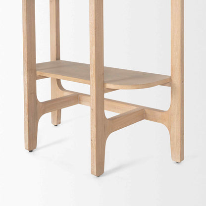 Taylin Light Brown Solid Wood Etagere