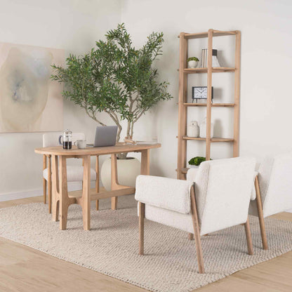Taylin Light Brown Solid Wood Etagere