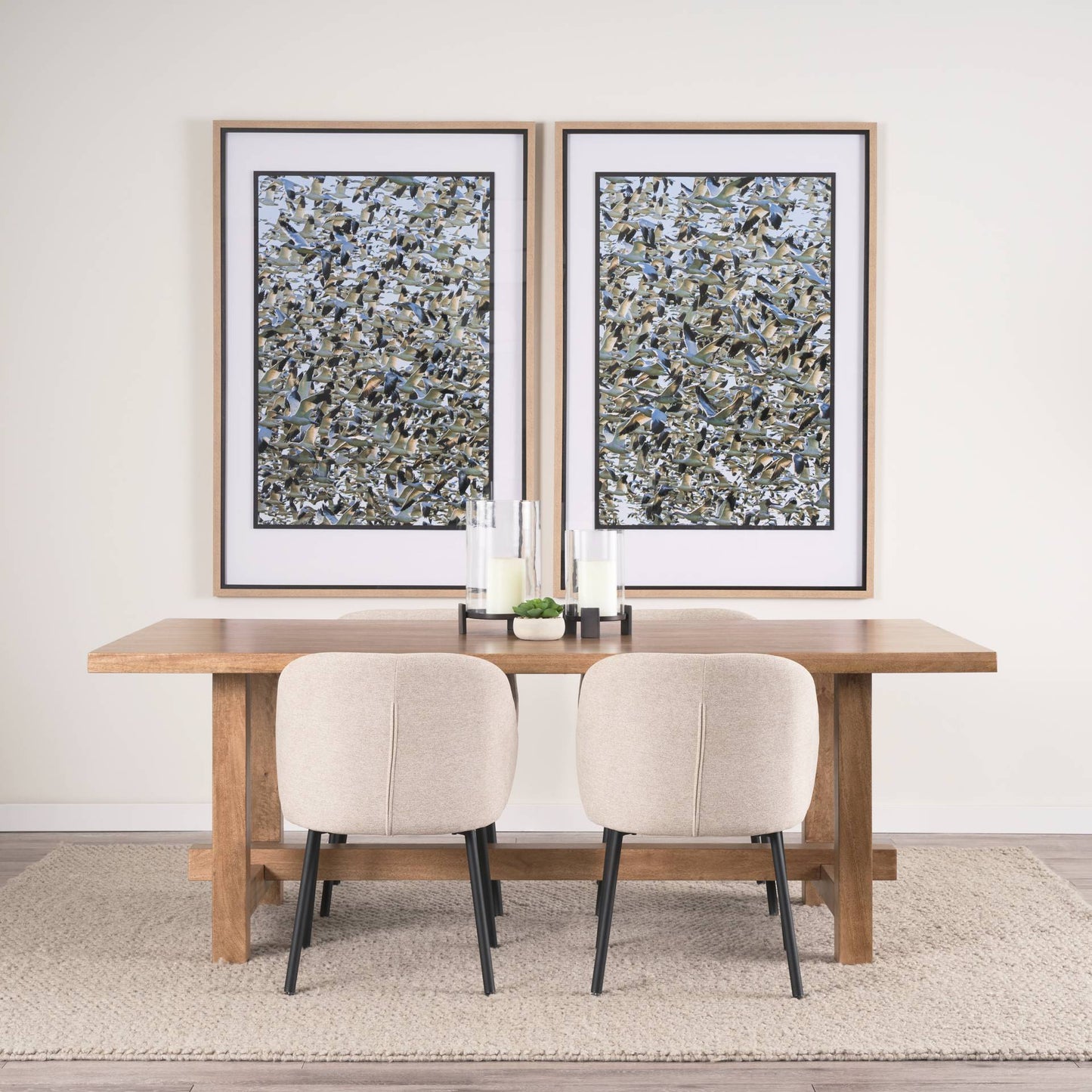 Suke Natural Wooden Trestle Dining Table