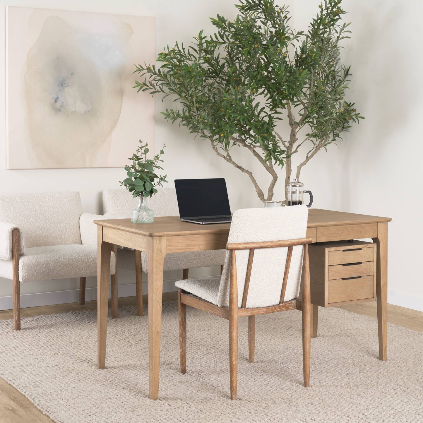 Mercana Cavett Cream Fabric Dining Chair (Set of 2)