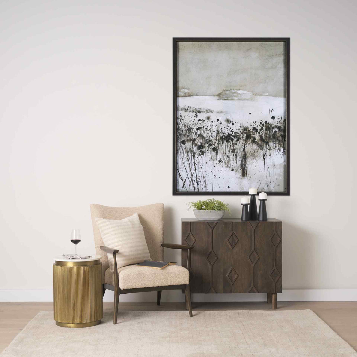 Mercana Satima White Marble Top Accent Table