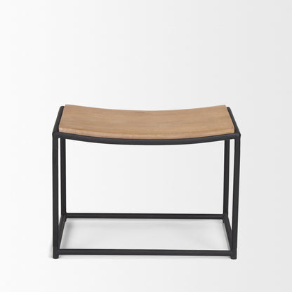 Taniel Light Brown Leather Stool