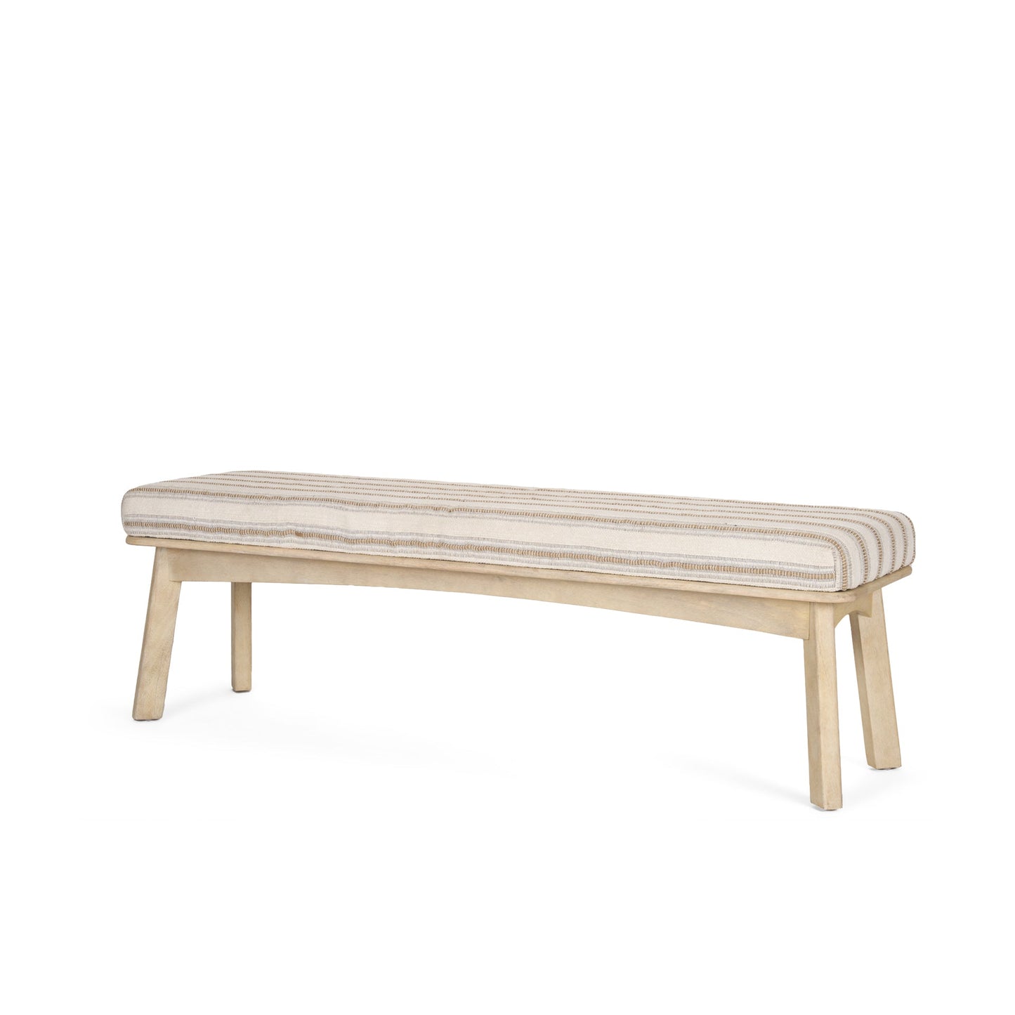 Taimo White Washed Fabric Bedroom Bench