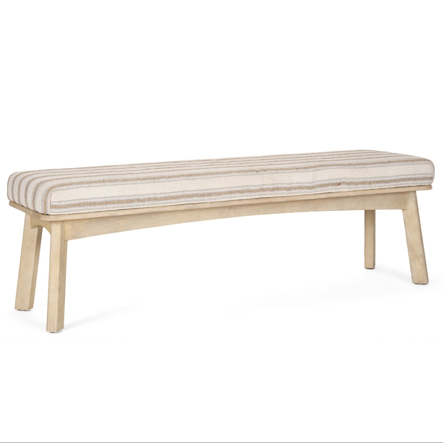Taimo White Washed Fabric Bedroom Bench
