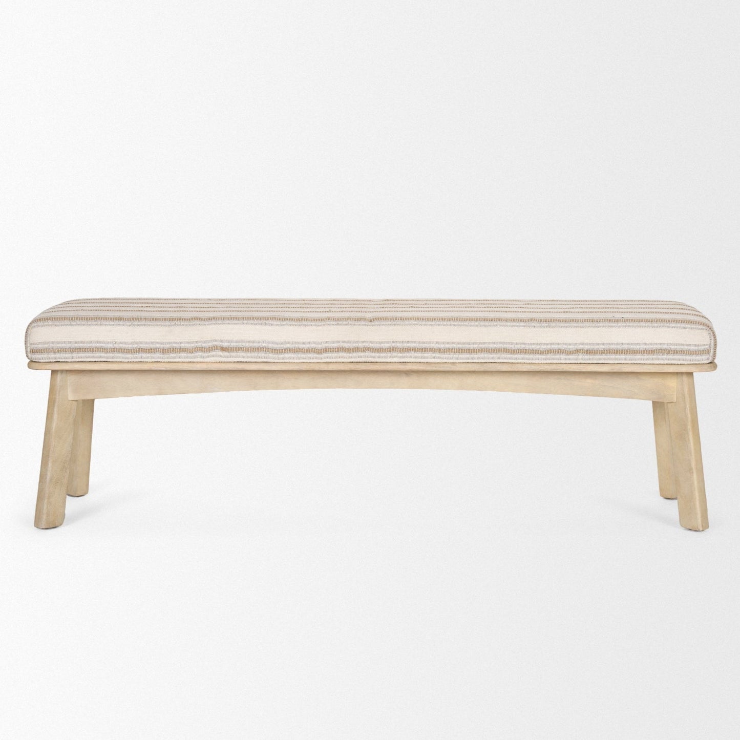 Taimo White Washed Fabric Bedroom Bench