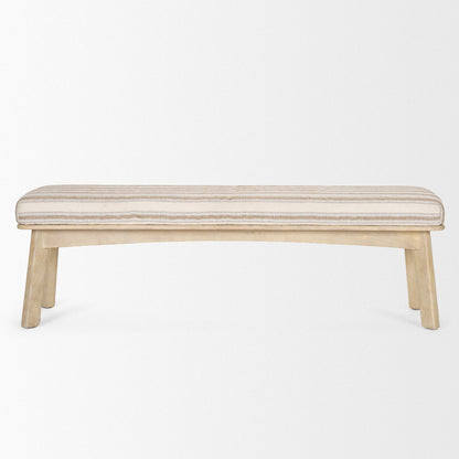 Taimo White Washed Fabric Bedroom Bench