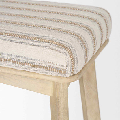Taimo White Washed Fabric Bedroom Bench