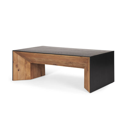 Tabor Natural Wooden Waterfall Coffee Table