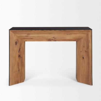 Mercana Tabor Natural Wooden Waterfall Console Table