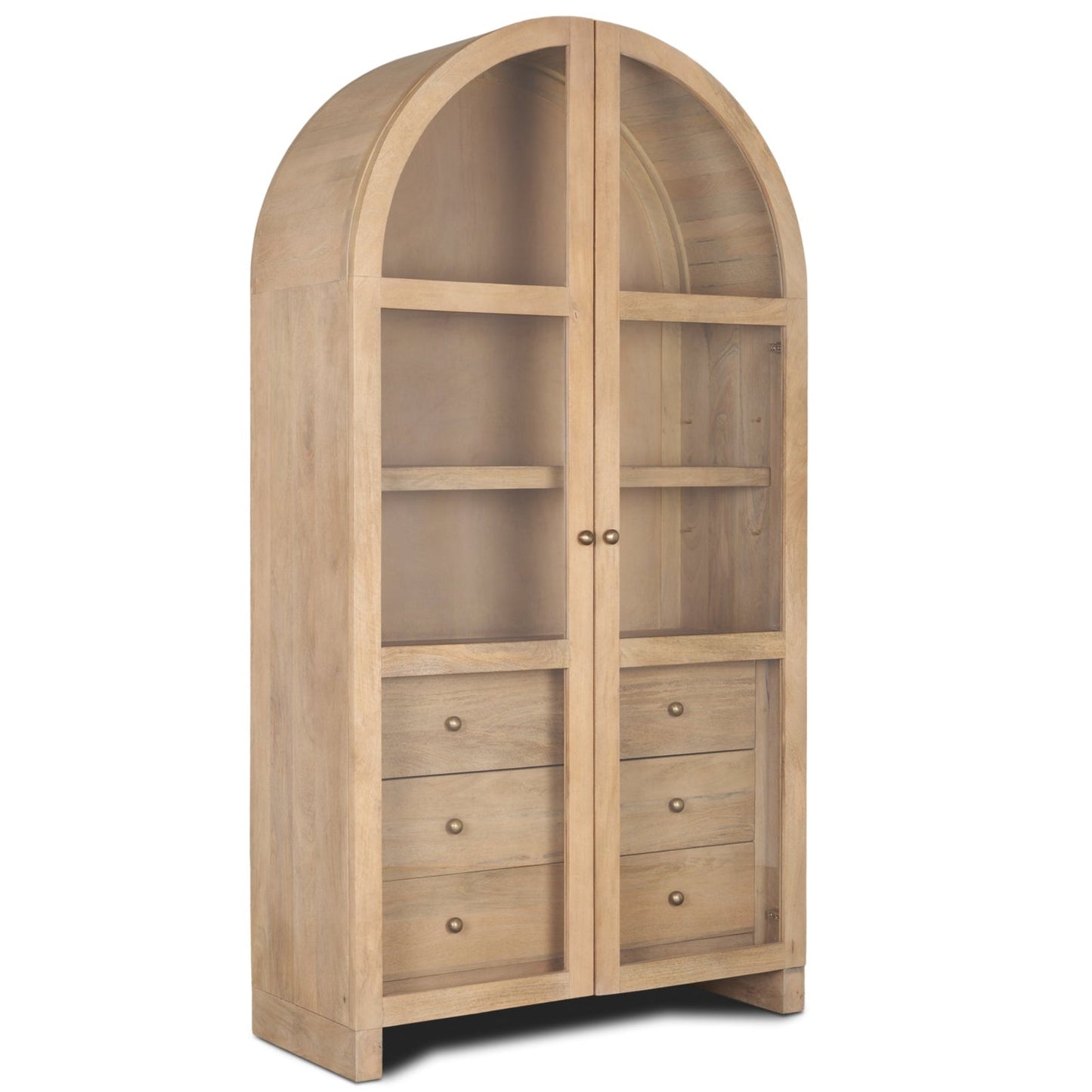 Suri Glass Doors Arched Bookcase