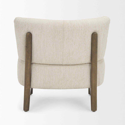 Vyra Cream Fabric Armless Accent Chair
