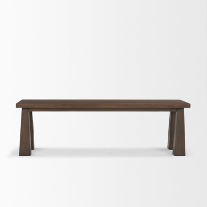 Mercana Wolcott Dark Brown Wooden Dining Bench