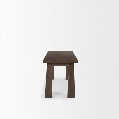 Mercana Wolcott Dark Brown Wooden Dining Bench