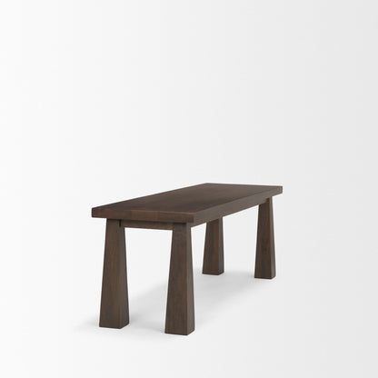 Mercana Wolcott Dark Brown Wooden Dining Bench